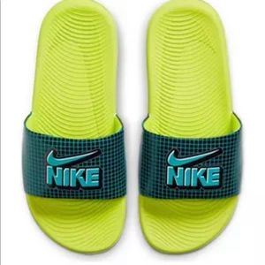 Nike Kawa SE1 Kids' Slides Blue / Green NEW